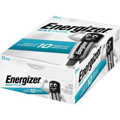 Pack 20 Piles Alcalines Max Plus LR20 D 1,5V - ENERGIZER