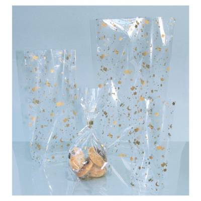 Pack 10 Sachets Cellophane Alimentaire pour Noel, (L)115 x (H)190 mm - FOLIA