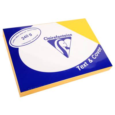 100 Couvertures reliure Text&Cover 240g A4 210x297 mm Jaune tournesol - CLAIREFONTAINE
