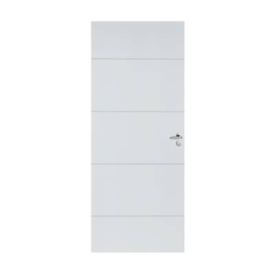 Bloc-porte isolant Rigitherm 2/1 rainuré KETCH prépeint à recouvrement H.Néolys 90x49mm - 204 x 73 cm - droit poussant - Gedimat - RIGHINI