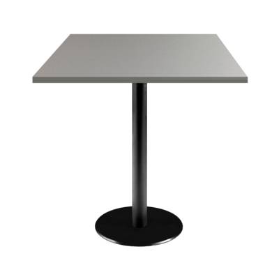 Table pied noir 70x70cm gris métal - intérieur - RestooTab