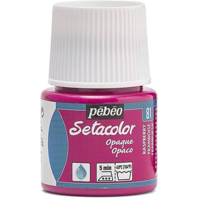 Flacon 45ml Peinture Setacolor Opaque pour Tissu FRAMBOISE - PÉBÉO