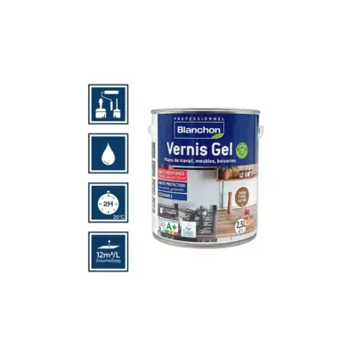 Vernis gel biosourcé chêne foncé 2,5 litres - BLANCHON - 1052