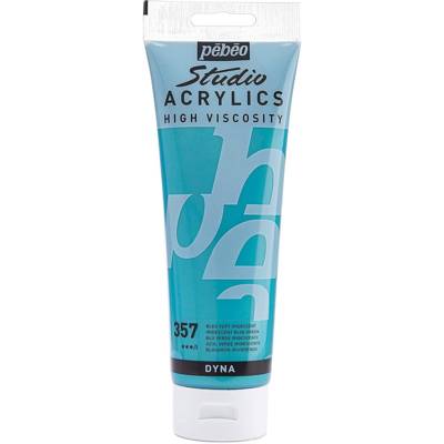Tube 250ml Peinture Acrylique Fine Studio Haute Viscosité Bleu Vert Iridescent - PÉBÉO