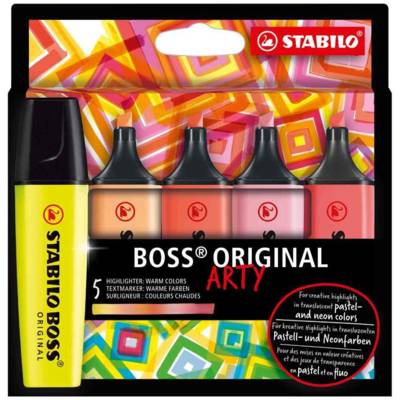 Etui de 5 de surligneurs BOSS ORIGINAL ARTY couleurs chaudes - STABILO