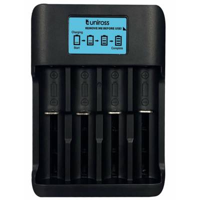Chargeur Smart Tech LCD, Pour 1 à 4 Piles Lithium 18650 & Ni-MH 1.2V AA AAA - UNIROSS