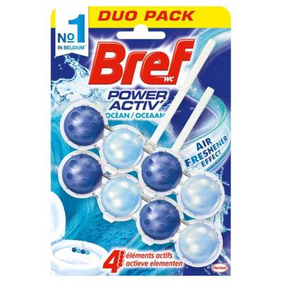 Duo Pack 2 Blocs WC 50g Power Activ' Océan - Produit Nettoyant Détartrant - BREF