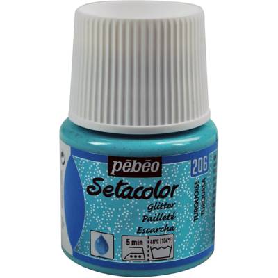 Flacon 45 ml Peinture Setacolor pour tissus clairs Pailletée Turquoise - PÉBÉO