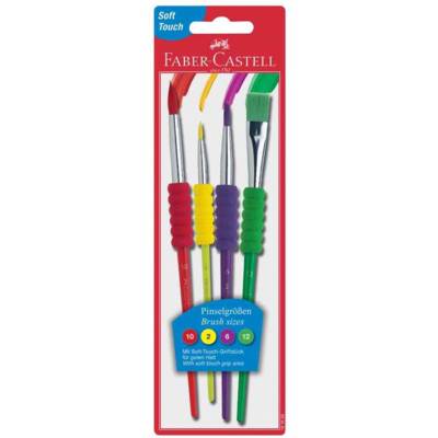 Etui de 4 pinceaux synthétiques avec GRIP ZONE Assorti - FABER-CASTELL