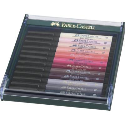 Box Pitt Artist Pen pointe pinceau B 12 couleurs chair - FABER-CASTELL