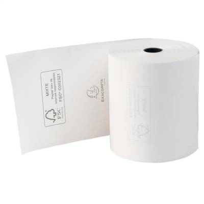 Bobine pour tickets de caisse 80x70mm - 72m - 1 pli thermique 48g/m2. - Blanc - EXACOMPTA