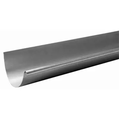Gouttière demi-ronde de 33 - zinc naturel - boudin 14 avec pince - Ep 0,65 L 4 m - VM BUILDING SOLUTIONS