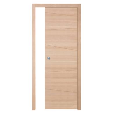 Porte coulissante pleine CARLIT décor chêne blanchi - Gedimat - PROBOPORTE