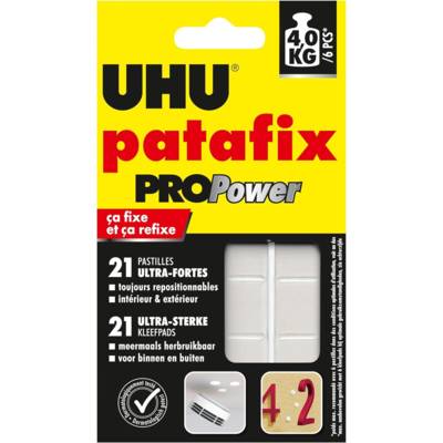 Etui de 21 pastilles PATAFIX Blanche Pro Power résistance ultra forte 3kg - UHU