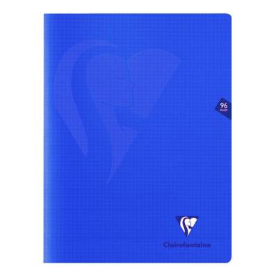 Mimesys cahier piqué polypro 24x32cm 96p Q.5x5 Bleu marine - CLAIREFONTAINE