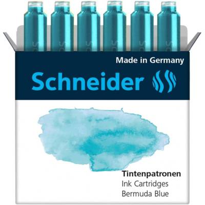 Etui de 6 Cartouches d'encre pour Stylo plume pastel Bleu des Bermudes - Schneider