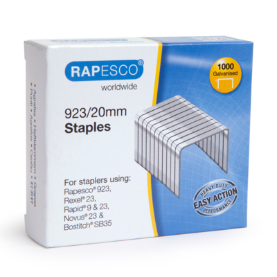 Boite de 1000 Agrafes Galvanisées 923/20mm type 23 - Rapesco