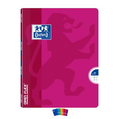 Cahier OPENFLEX agrafé 17X22cm Piqûre 96 pages petits carreaux Coloris aléatoire - Oxford