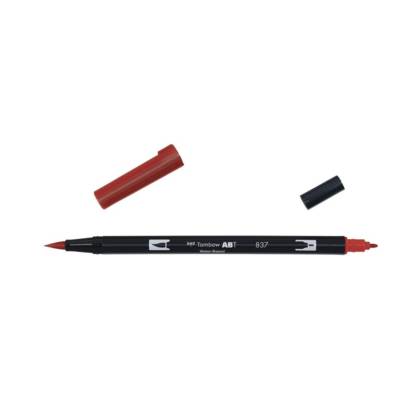 Feutre Dessin Double Pointe ABT Dual Brush Pen 837 rouge vin - TOMBOW