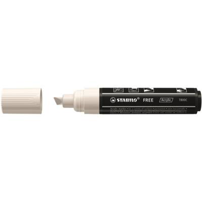 Marqueur pointe large FREE acrylic T800C 4-10mm blanc - STABILO