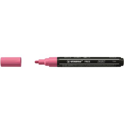 Marqueur pointe moyenne FREE acrylic T300 rose - STABILO
