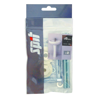 Kit fixation lavabo 2 chevilles métal D8mm+tiges D8mm - Gedimat - SPIT