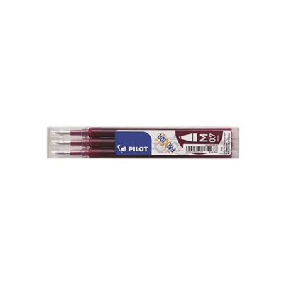 Lot de 3 Recharge roller FRIXION BALL BLS-FR7 pointe moyenne bordeaux - PILOT