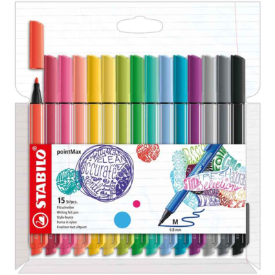 Stylo-feutre pointMax, étui carton de 15 - STABILO