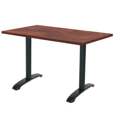 Table pied noir 120x70cm rouille roc - intérieur - RestooTab