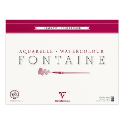 Bloc Fontaine 25 feuilles grain fin 42x56 300g encollé 4 côtés - CLAIREFONTAINE