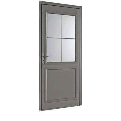 Porte d'entrée alu LANGEAIS gris texturé dormant 77 mm - 215 x 90 cm - Gedimat - BELM