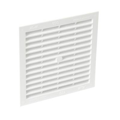 Grille d'aération carrée, 150 x 150 mm, à sceller ou à coller/visser, en pvc blanc, avec moustiquaire, surface de passage d'air 150 cm2, résistante aux uv - Gedimat - NICOLL
