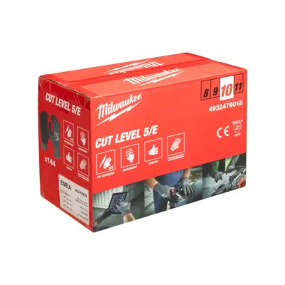 Gants anti-coupure enduction nitrile - Niveau 5/E - Taille 10/XL - 144 paires - MILWAUKEE - 4932479018