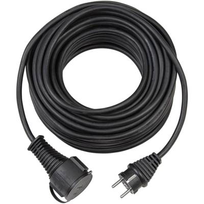 Cordon prolongateur de qualité IP44 en Caoutchouc, Noir, 5 m - BRENNENSTUHL