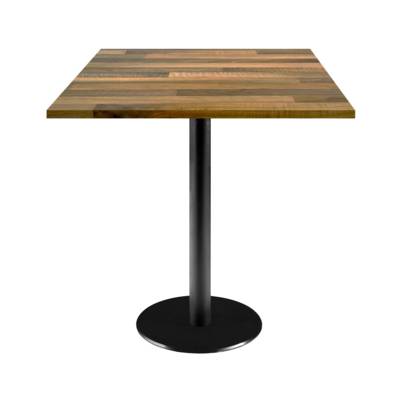Table pied noir 70x70cm noyer lamellé - intérieur - RestooTab