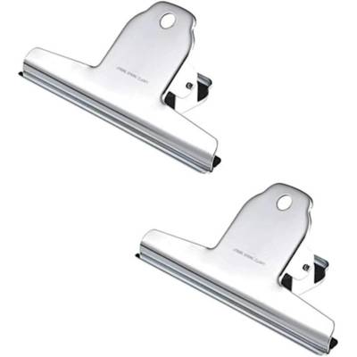 Lot de 2 pinces Spring clip 100 mm argent - WONDAY