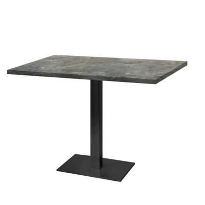 Table pied noir 120x70cm pierre metallisee - intérieur - RestooTab