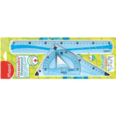 Kit 3 instruments de traçage avec équerre 2 en 1 INCASSABLE FLEX - MAPED