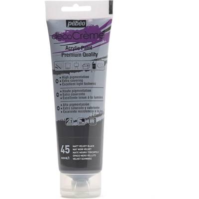Tube 120ml Peinture Acrylique Décocrème Mat NOIR VELVET - PÉBÉO