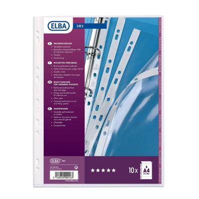 Sachet de 10 Pochettes perforées SM3 A4 PVC 0,10 mm Lisse - OXFORD