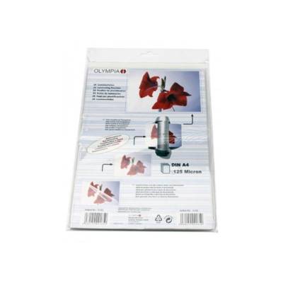 Paquet de 25 Pochettes de Plastification DIN A4 125 micron - OLYMPIA