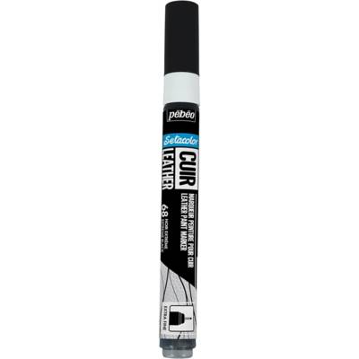 Marqueur Acrylique Setacolor Spécial Cuir Mat Satiné Extra Fine Noir Extrême - PÉBÉO
