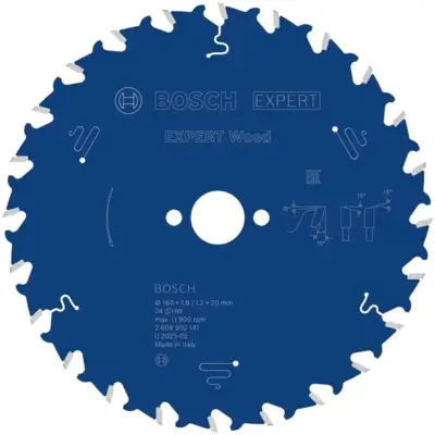 Lame de scie circulaire EXPERT Wood Ø 160 x 20 mm - 24 dents - BOSCH - 2608902141