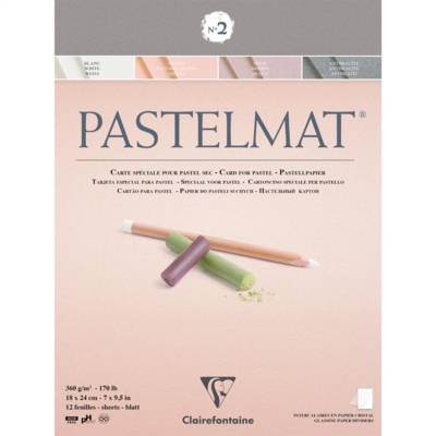 Bloc Pastelmat 360g 18x24 couleurs assorties foncées 12 feuilles - CLAIREFONTAINE