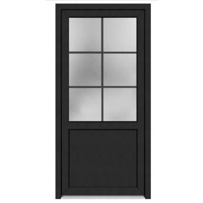 Porte de service PB PVC BIZERTE gris anthracite 7016 dormant 60 mm - 200 x 80 cm - Gedimat