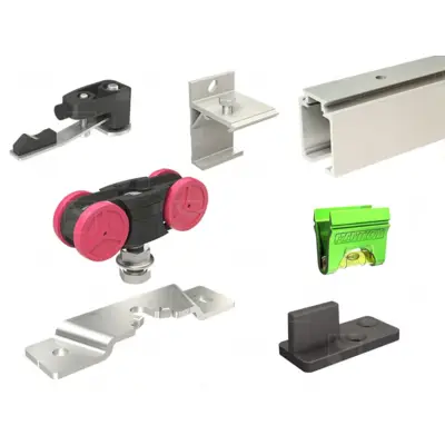 Ensemble rail 1,95 m et accessoires pour porte 21 / 60 kg - MANTION - SAF10-80-195-2 - MANTION SAS