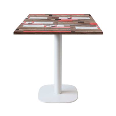 Table pied blanc 70x70cm redden wood - intérieur - RestooTab