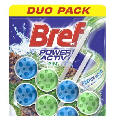 Duo pack 2 Blocs WC 50g Power Activ' Pin - Nettoyant Détartrant WC - BREF