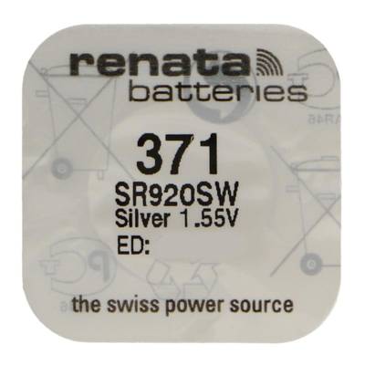 Pile bouton Silver Oxyde 371 / SR920 SW 0% mercure - RENATA