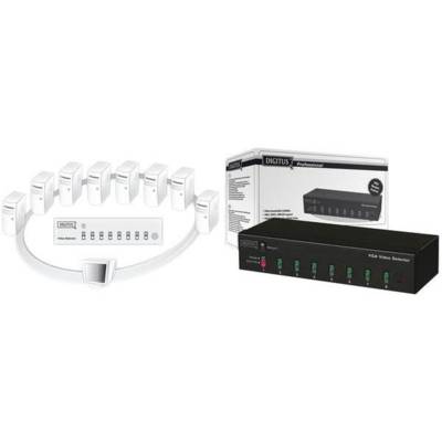Switch VGA, à 8 ports, 250 MHz, boîtier métallique, - DIGITUS